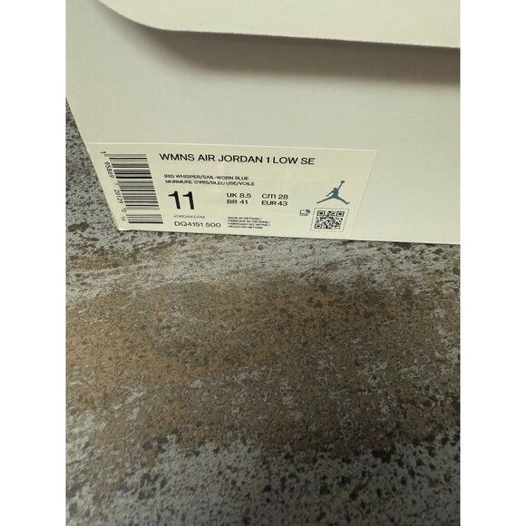 Women's Jordan 1 Low Se Canvas Iris Whisper Sail Size 11- DQ4151-500 - Picture 9 of 9